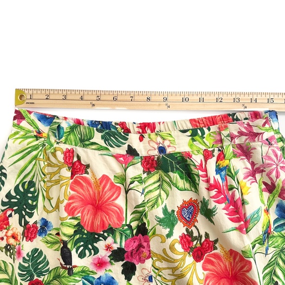 Miguelina Zendaya Floral Pants Cropped Wide Leg Tropical -‎ Large - Picture 3 of 9